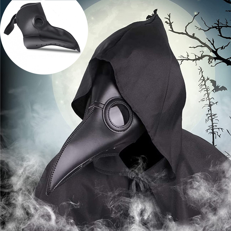 Disposable Surgical Mask - Black Rubber Plague Doctor Mask para